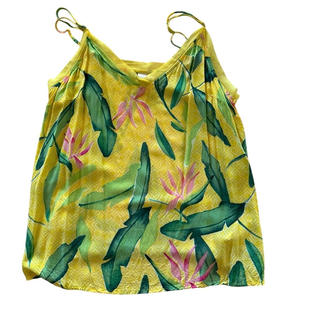 *A New Day Yellow Floral Hawaiian Cami Size M